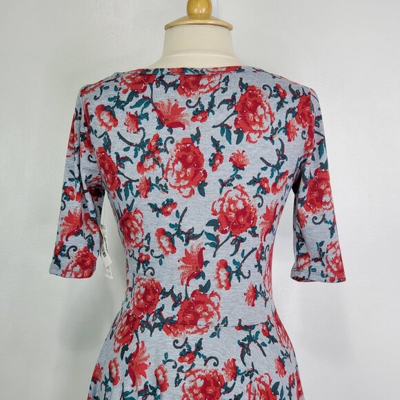 LuLaRoe Abstract Floral Fit & Flare Nicole Dress NEW NWT Size L - Picture 7 of 12